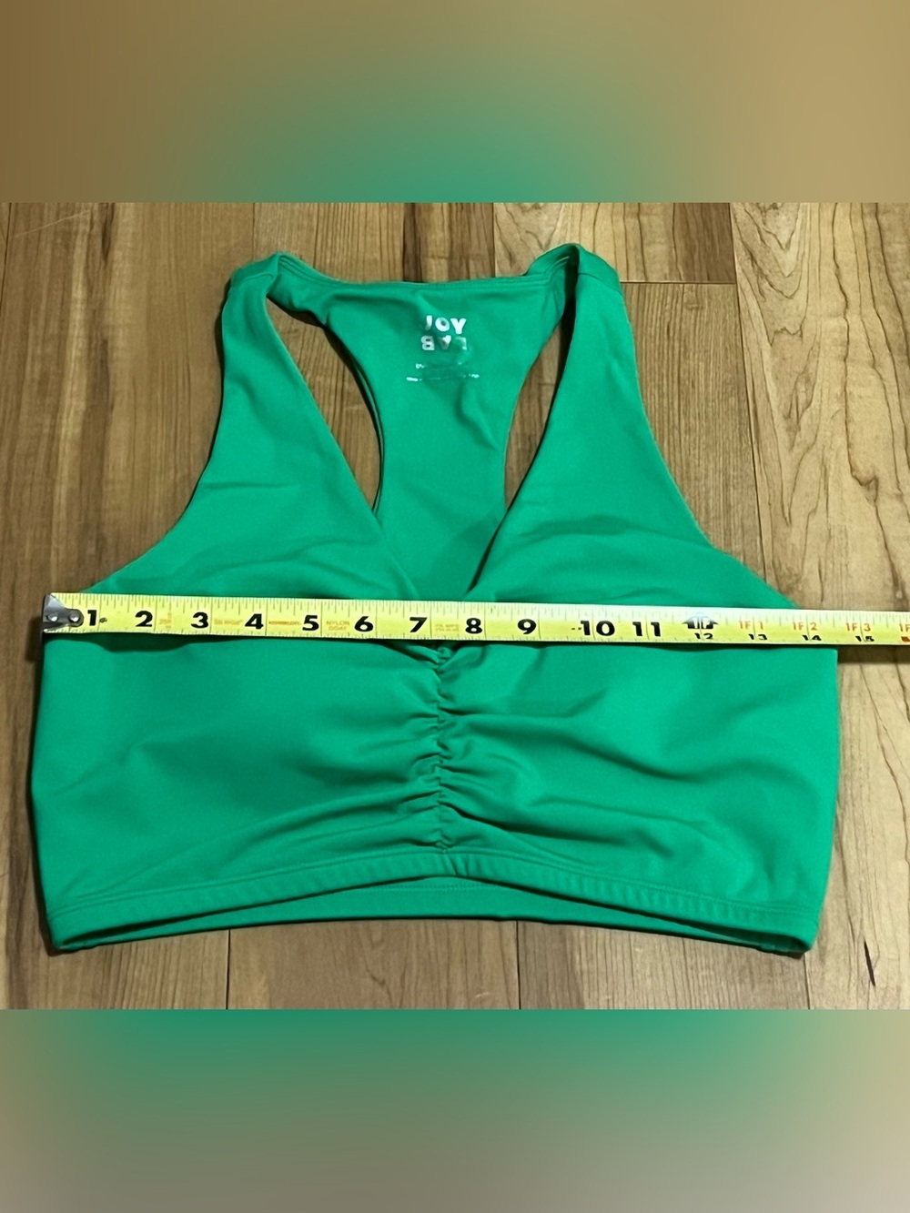 Joy Lab Green Ruched Racerback Sports Bra Medium - Picture 9 of 10